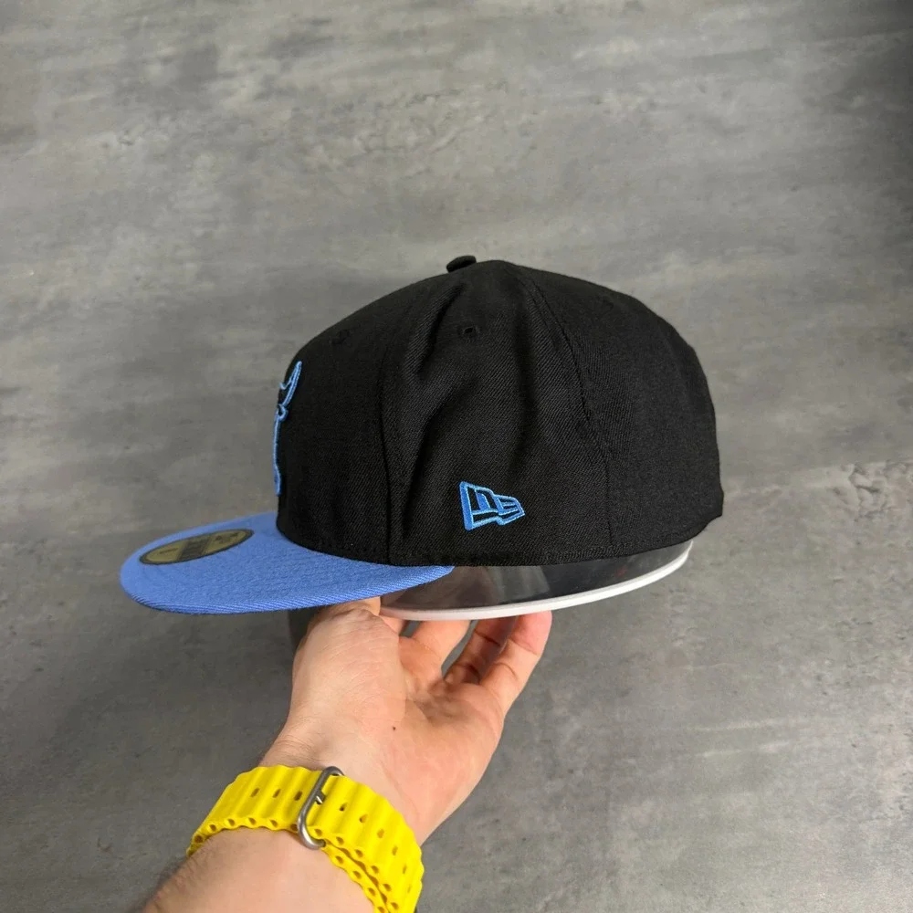 New Era Chicago Bulls Hat 8 Black Dark Powder Blue Windy City 59FIFTY Fitted Cap